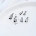 Durable stainless steel cord end caps for jewelry making with 4mm inner diameter size - Large 4mm Inner Diameter Round Clip (H77-7)