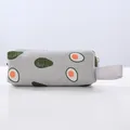 Grey canvas pencil case featuring a cute green and orange avocado pattern design - Avocado