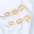 Polished gold stainless steel hoop earrings for DIY jewelry making findings - Hoop Earrings Without Loop (H83-6)