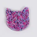 Cat shaped skin picking fidget toy with colorful beads for sensory stress relief. - Cat Head Style (JY-19C) / Blue and Purple