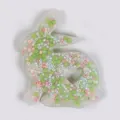 Rabbit shaped silicone skin picking fidget toy with colorful beads inside - Green Pink White Mixed Color Filling (JY-15I)