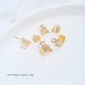 Golden titanium steel cord end caps and crimp connectors for DIY jewelry making accessories - Small 4# Flat Clip (H77-1b)