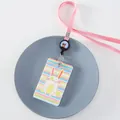 Pink cartoon bunny ID card holder with retractable lanyard and cute badge reel for students - 10 Cartoon Rabbit