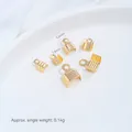 Gold-plated stainless steel leather cord end clamps for jewelry making - Medium 5# Flat Clip (H77-2b)