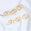 Premium gold stainless steel earring hoops with loops for DIY jewelry making 17mm - Hoop Earrings With Loop (H83-8)