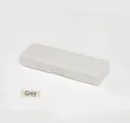 Minimalist grey plastic pencil box for school stationery and office desktop storage - Gray