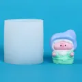 High-quality 3D dwarf gnome silicone mold for DIY handmade aromatic candles and resin crafts - White