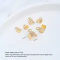 Premium gold plated stainless steel leather cord end clips for DIY jewelry making, 10x8mm - Large 7# Flat Clip (H77-3b)