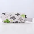 Canvas pencil case with cactus pattern and gray handle strap - Cactus