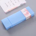 Minimalist light blue candy color PP pencil box for students stationary - Divided Style / Blue