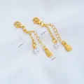 24K vergulde verlengketting met kreeftensluiting, witte parel en gelukshanger hanger - Fortuintas Parel Hangketting (1 Stuk)