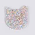 Cat-shaped sensory skin picking fidget toy with colorful beads in clear silicone base. - Cat Style (JY-19F)