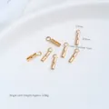 Gold-plated stainless steel round crimp ends connectors for leather cord DIY jewelry - Mini 1mm Inner Diameter Round Clip (H77-4b)