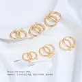 Gold plated stainless steel hoop earrings with hanging loop for DIY jewelry making - Hoop Earrings With Loop (H83-10)