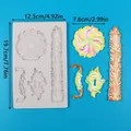 Vista dettagliata dello stampo in silicone con motivo vintage e dimensioni per decorare torte - Motivo Vintage Europeo (50-2498-B) / 50-2498-B