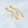 Vergulde vlinder- en parelsieraden verlengketting met stevige karabijnsluiting - Vlinder Parel Hangketting (1 Stuk)