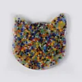 Cat-shaped skin picking fidget toy with colorful beads in silicone - Cat Style (JY-19G)