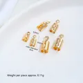 Gold-plated stainless steel leather cord crimp end caps for DIY jewelry making accessories - Small 2mm Inner Diameter Round Clip (H77-5b)