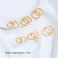 Gold plated stainless steel hoop earring findings with loop for DIY jewelry making accessory - Hoop Earrings With Loop (H83-11)
