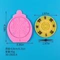Dimensions détaillées du moule en silicone boussole pour décors de gâteaux vintage - Boussole Rose (50-1916-A)