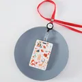 Portatarjetas con diseño de animales del bosque, cordón rojo y carrete retráctil - 3 Animalitos