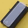 Translucent PP plastic pencil case with cute cartoon pig design and dimension markings - Pig Style / 22x6x3cm / Clear White