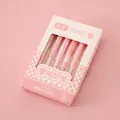 Set of 6 pink retractable gel pens featuring a cute peach milkshake themed design - 0.5mm / Peach Milkshake