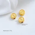 Κυλινδρική χάντρα με χρυσή επίστρωση 24K και σχέδιο ψαριού για κατασκευή κοσμημάτων DIY - Χάντρα Ευλογία Εξετάσεων (Z570-4) / 1 Τεμάχιο