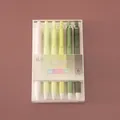 6-pack Morandi green retractable gel pen set in transparent case - 0.5mm / 6Pcs/Set / Green
