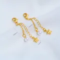 Premium 24K vergulde verlengketting met karabijnsluiting, parel en ster bedeltje - Ster Parel Hangketting (1 Stuk)