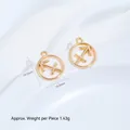 Χρυσό κυκλικό μενταγιόν Τοξότης από ανοξείδωτο ατσάλι για DIY χειροποίητα κοσμήματα - Μενταγιόν Ζωδίου Τοξότης / 1 Τεμάχιο / Επίχρυσο ατσάλι