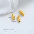 Perlina distanziatrice in ottone placcato oro 24K con trama a pesce per gioielli - Perla a Botte Oliva Filettata (Z570-5) / 1 Pezzo/Confezione