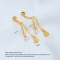 Elegante 24K vergulde kalebasbedel verlengketting met parel en kreeftensluiting - Fu Kalebas Parel Hangketting (1 Stuk)