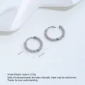 Pair of twisted rope design stainless steel hoop earrings with silver finish for DIY - Twisted Hoop Earring (H66-3) / Single Piece / Steel Color