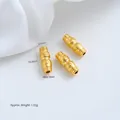 Vista dettagliata di una perlina distanziatrice Vajra placcata oro 24K con motivo a pesce - Perla a Zucca di Auspicio (Z570-6) / 1 Pezzo/Confezione