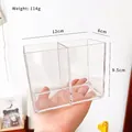Large capacity clear acrylic two-compartment desktop pen holder and stationery organizer box - Transparent 2-Grid Style