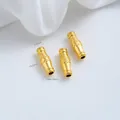 Perlina Vajra placcata oro 24K per la creazione di gioielli fai da te artigianali - Perla a Botte Oliva Decorata (Z570-7) / 1 Pezzo/Confezione