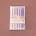 Morandi purple gradient 6-piece retractable gel pen set with minimalist packaging - 0.5mm / 6Pcs/Set / Purple