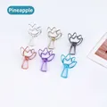 6er-Pack kreative Metallklammern in Ananasform in verschiedenen Farben für Scrapbooking - Ananas / 6er Set / bunt