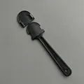 Premium black plastic mini fan handle accessory for DIY handmade craft round fans - Black Fan Handles