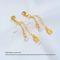 Premium 24K vergulde verlengketting met kreeftensluiting, kunstparel en bedeltje detail - Superior Hanger Parel Hangketting (1 Stuk)