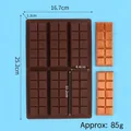 Detailed view of 6-cavity rectangular chocolate silicone mold with specific dimensions - 6-Cavity Normal Rectangular Style (J2401060)