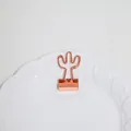 Roségoldener Metall-Binderclip in Kaktusform für dekorativen Bürobedarf und Papierordnung - Kaktus / Gold