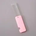 Pettine pieghevole portatile compatto con manico rosa e denti trasparenti glitter - Rosa