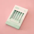 6-piece mint green retractable gel pen set with Peppermint Milk Tea theme - 0.5mm / Mint Milk Tea