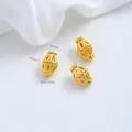 Perline distanziatrici Vajra placcate oro 24K per creazione gioielli - Distanziatore Goccia Cava (Z570-8) / 1 Pezzo/Confezione