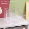 Transparent acrylic 6-compartment desk organizer for stationery, 16.4x14.1x11.4cm size - Multi-Compartment Storage Style