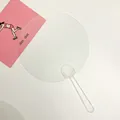 Διαφανής λευκή πλαστική βεντάλια DIY για παιδιά για χειροτεχνίες και δημιουργική ζωγραφική - Στρογγυλό