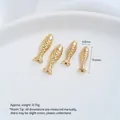 Goldene Fisch-Charms aus Edelstahl für DIY-Halsketten und Armband-Zubehör - Fisch Zwischenperle (H65-7) / Klein Schuppenmuster (14.6x4.5mm) / Gold