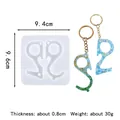 Silicone mold for DIY resin non-contact elevator button door opener keychain tool - 60-588 (Multifunctional Door Opener)